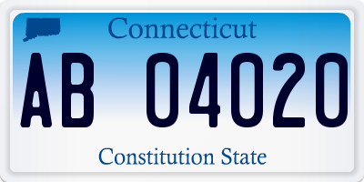 CT license plate AB04020