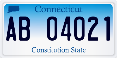 CT license plate AB04021