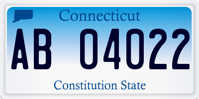 CT license plate AB04022