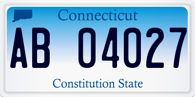 CT license plate AB04027