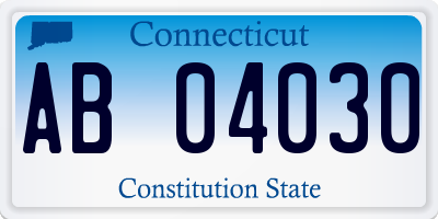 CT license plate AB04030