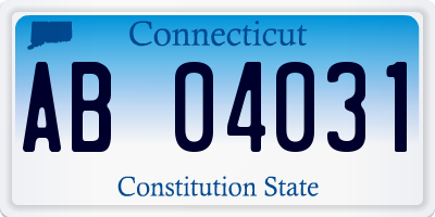 CT license plate AB04031