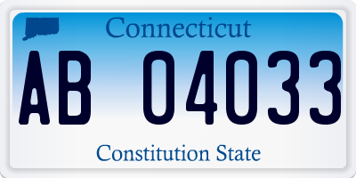 CT license plate AB04033