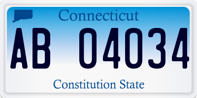 CT license plate AB04034