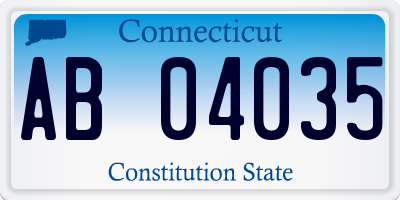 CT license plate AB04035