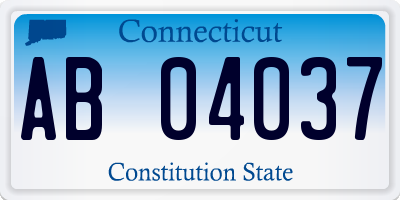 CT license plate AB04037