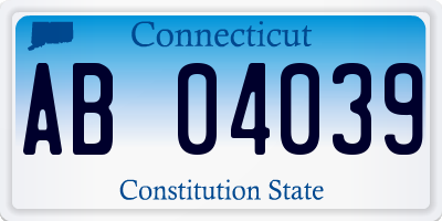 CT license plate AB04039