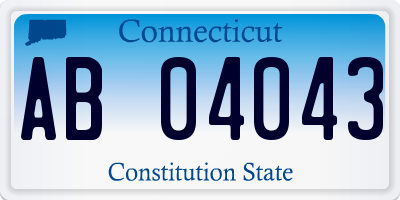 CT license plate AB04043