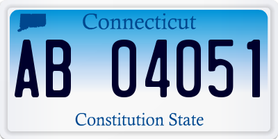 CT license plate AB04051