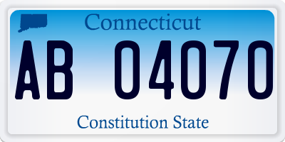 CT license plate AB04070