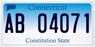 CT license plate AB04071