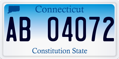 CT license plate AB04072