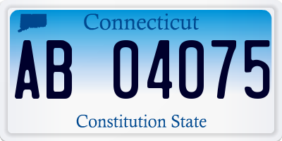 CT license plate AB04075