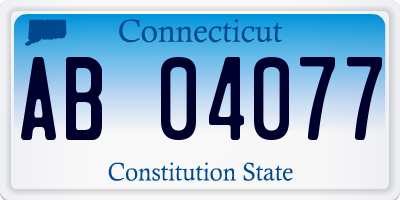 CT license plate AB04077