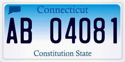 CT license plate AB04081