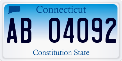 CT license plate AB04092