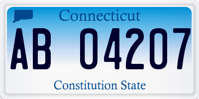 CT license plate AB04207