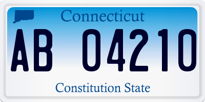CT license plate AB04210