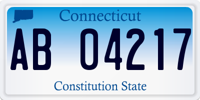 CT license plate AB04217