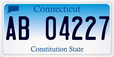 CT license plate AB04227