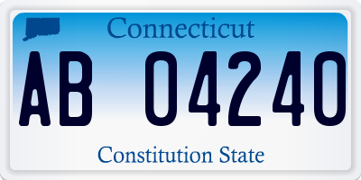 CT license plate AB04240