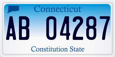 CT license plate AB04287
