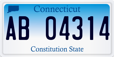 CT license plate AB04314