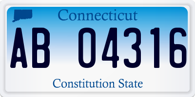 CT license plate AB04316