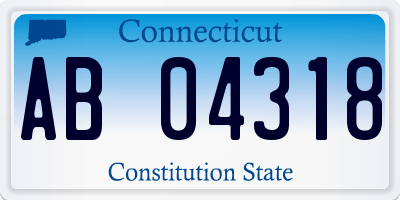 CT license plate AB04318