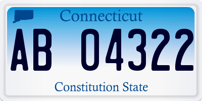 CT license plate AB04322