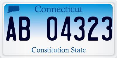 CT license plate AB04323
