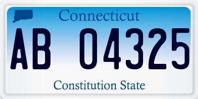 CT license plate AB04325