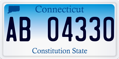 CT license plate AB04330
