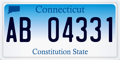 CT license plate AB04331
