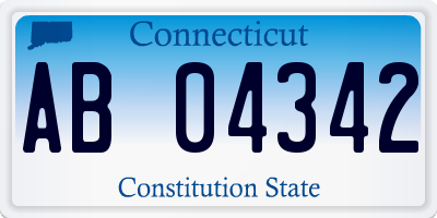 CT license plate AB04342