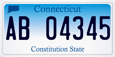 CT license plate AB04345