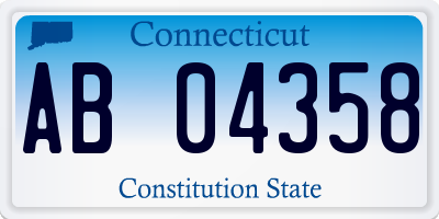 CT license plate AB04358