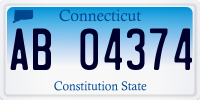 CT license plate AB04374
