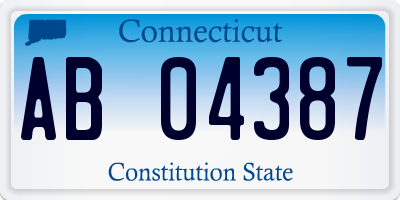 CT license plate AB04387