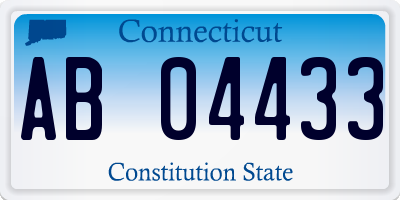 CT license plate AB04433
