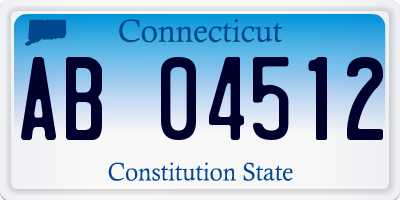 CT license plate AB04512