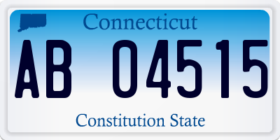 CT license plate AB04515