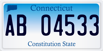 CT license plate AB04533