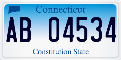CT license plate AB04534