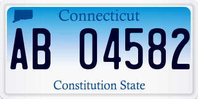 CT license plate AB04582