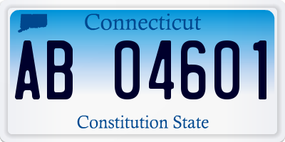 CT license plate AB04601