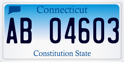 CT license plate AB04603