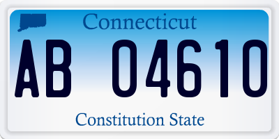 CT license plate AB04610