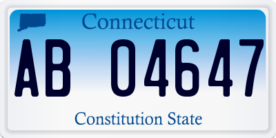 CT license plate AB04647