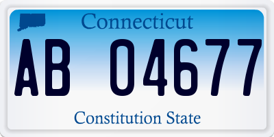 CT license plate AB04677